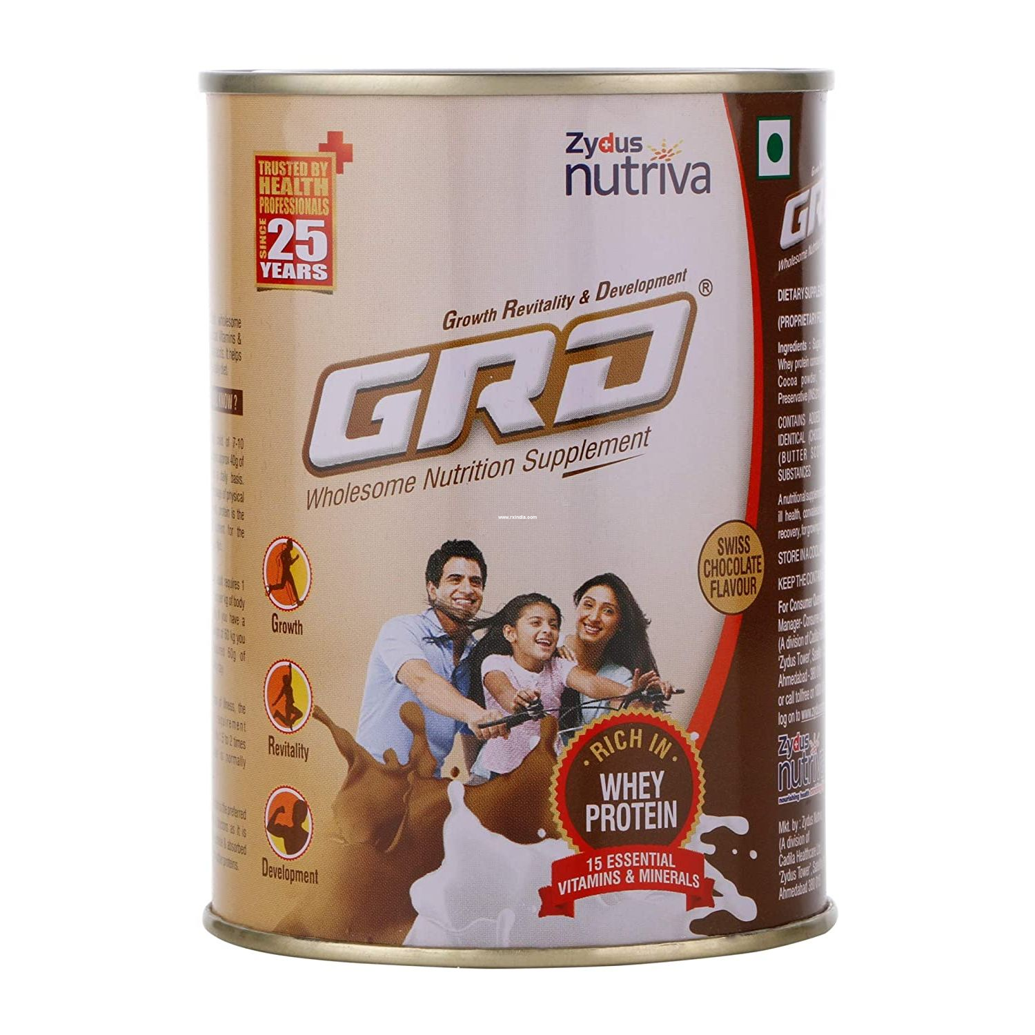 Buy GRD Whey Protein Powder 200 gm Chocolate Flavour Online at RxIndia.com